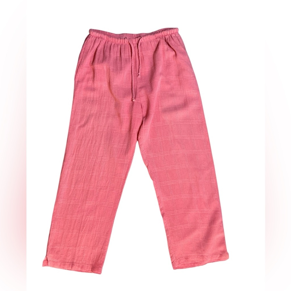 Saint Germain Petite Pink Plaid Lounge Pants Vintage Style 90s Made in USA